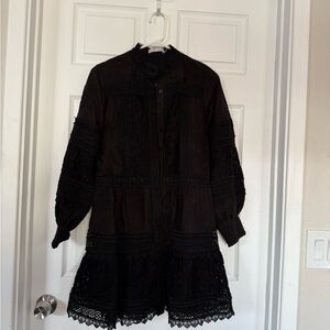Alice + Olivia Black Long Sleeve Dress